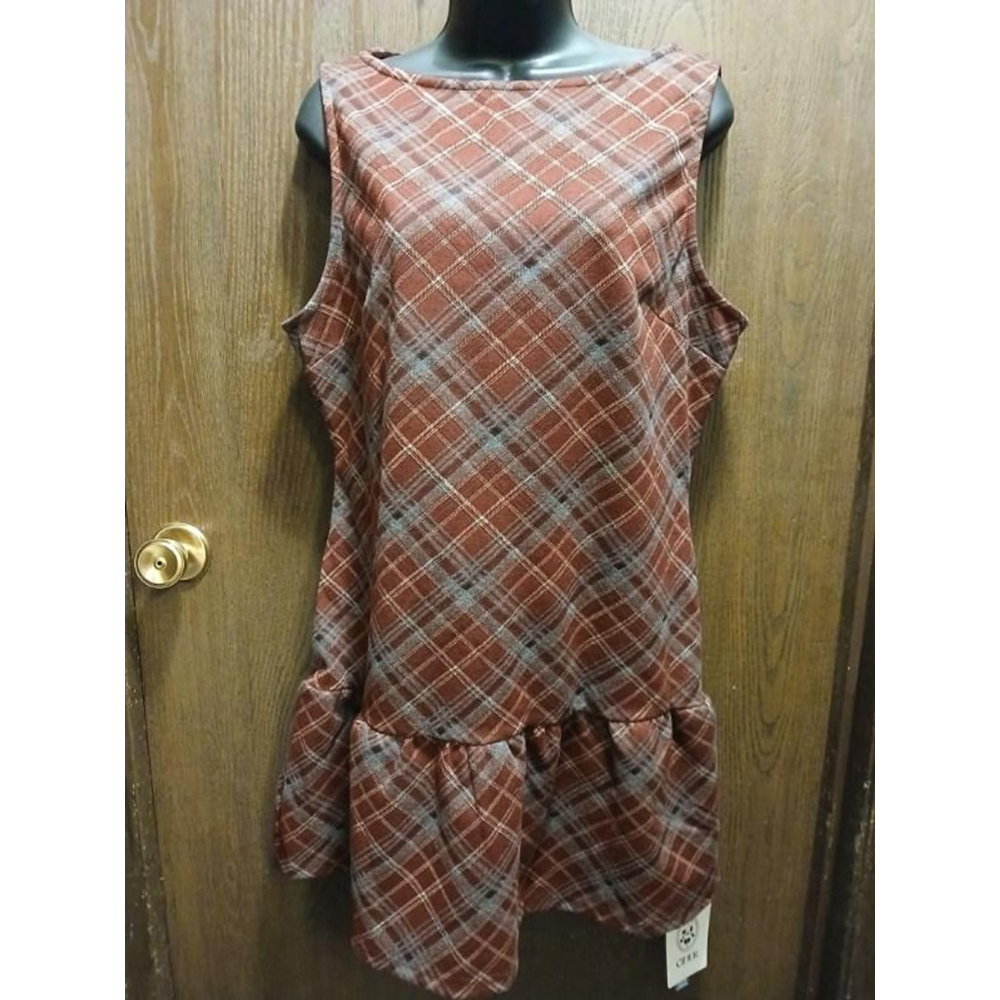 Cider Women’s Plaid Sleeveless Drop Waist Dress XL NWT JC545 - Picture 11 of 12